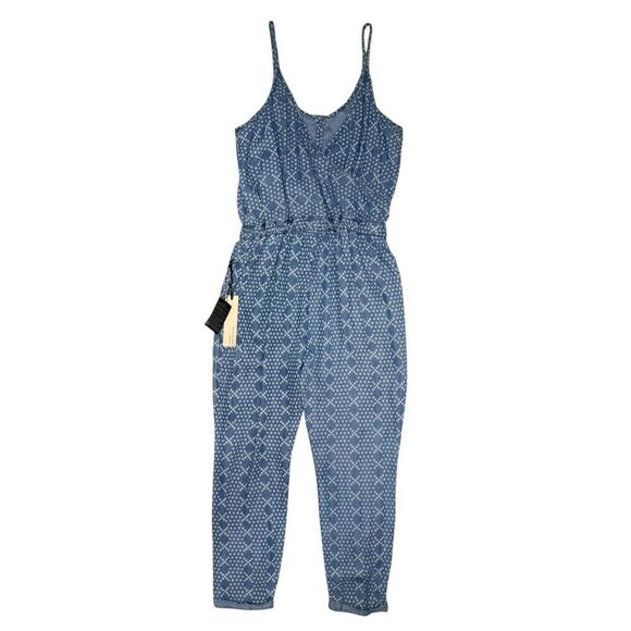 Life in Progress Women’s Medium Jumpsuit Romper Geometric Pattern Blue NEW - Picture 7 of 8